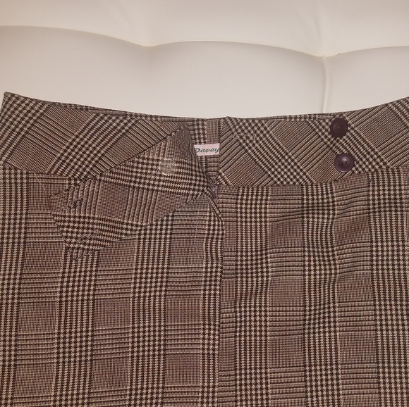 Brown Plaid Mini Skirt - Picture 2 of 8